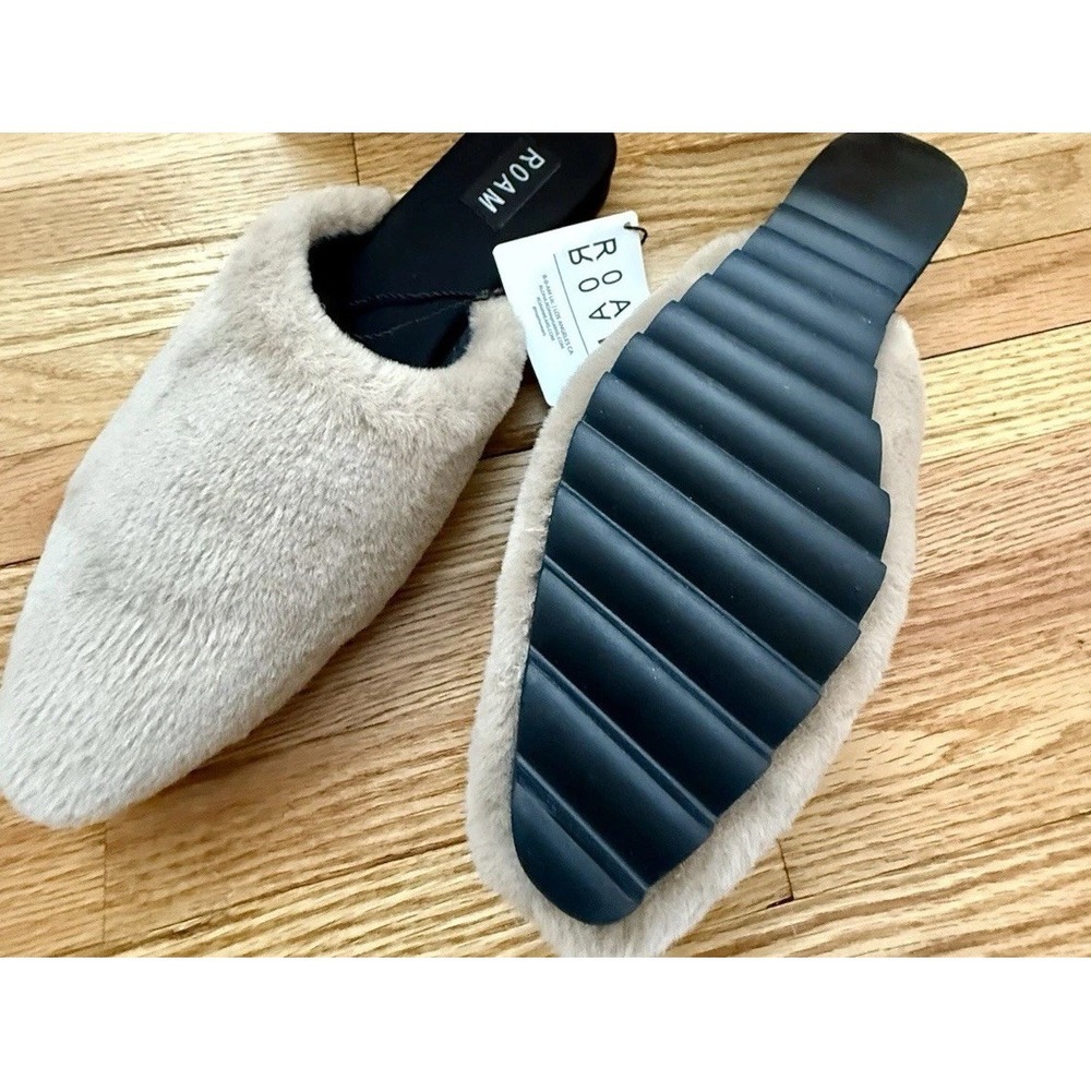 ROAM Luxe Cloud Mule Beige/Cream Heel Faux Fur Fuzzy Size US 7 retails $165 NWT - Picture 4 of 6
